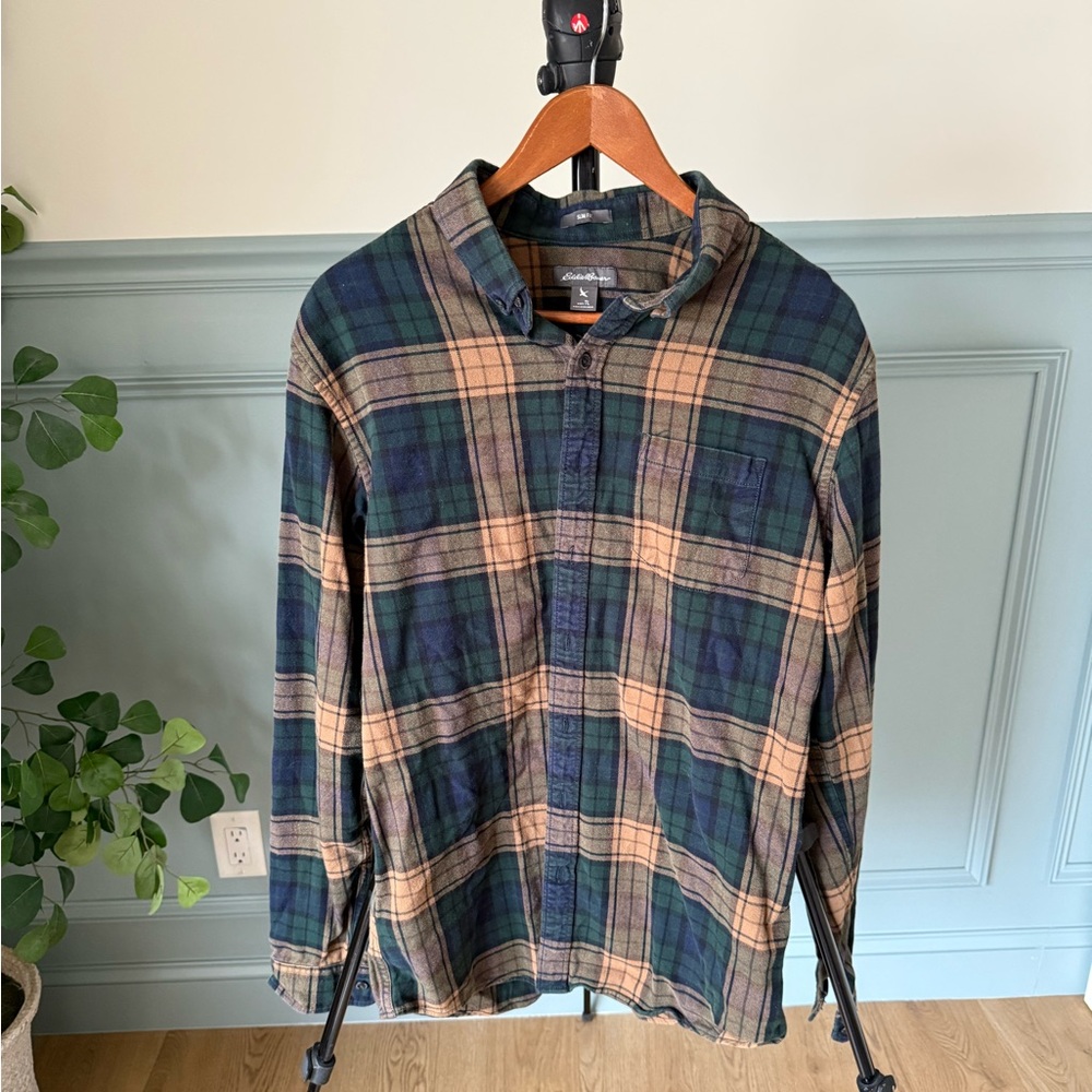 Eddie Bauer Slim Fit Flannel Shirt Large Tall